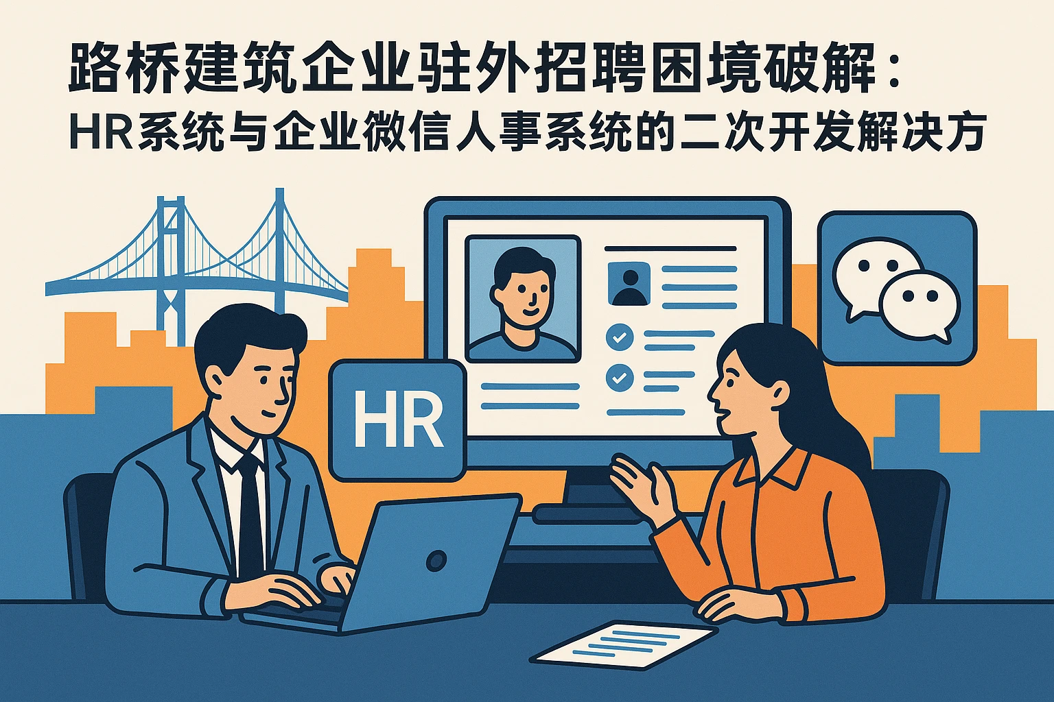 路桥建筑企业驻外招聘困境破解：HR系统与企业微信人事系统的二次开发解决方案