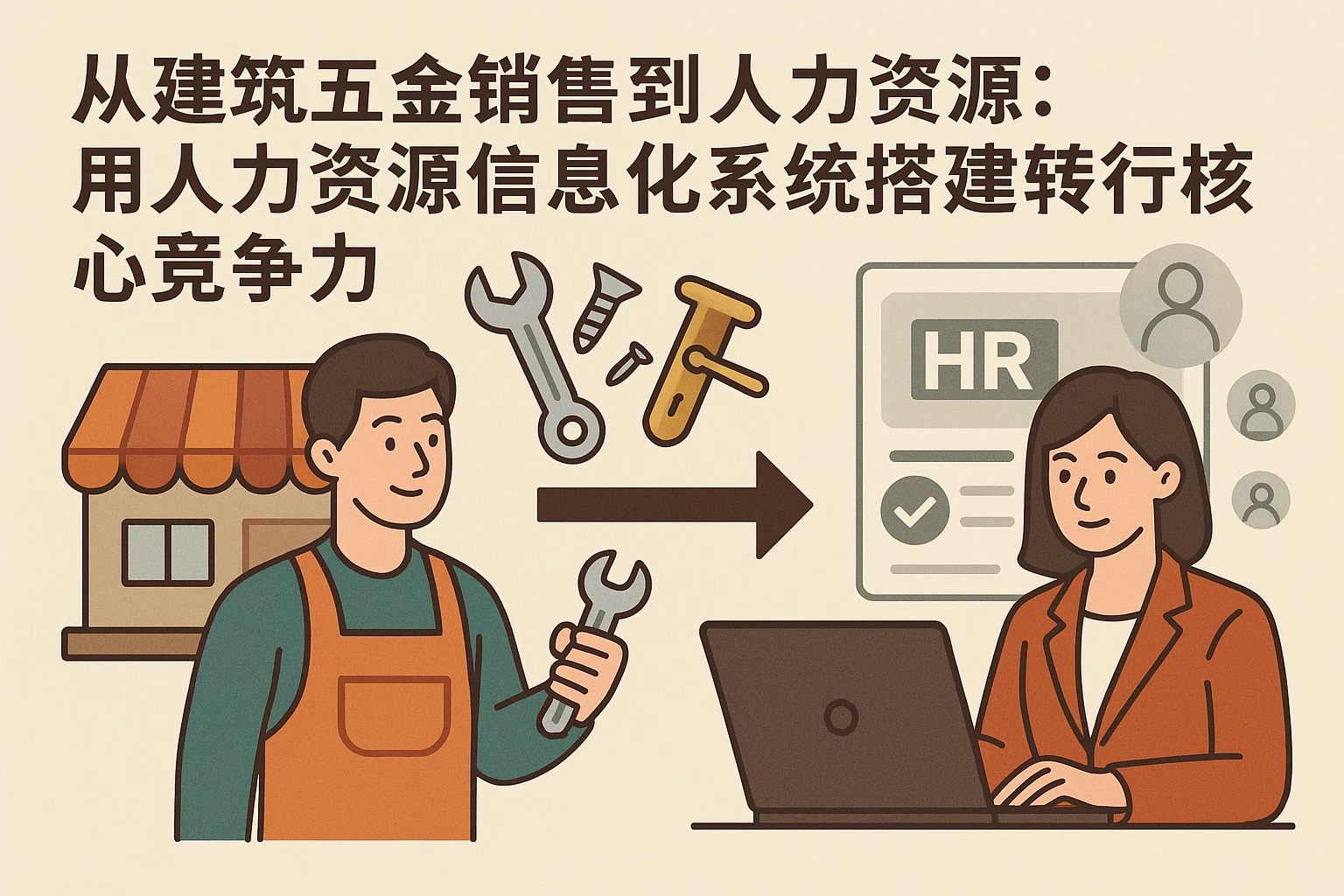从建筑五金销售到人力资源：用人力资源信息化系统搭建转行核心竞争力