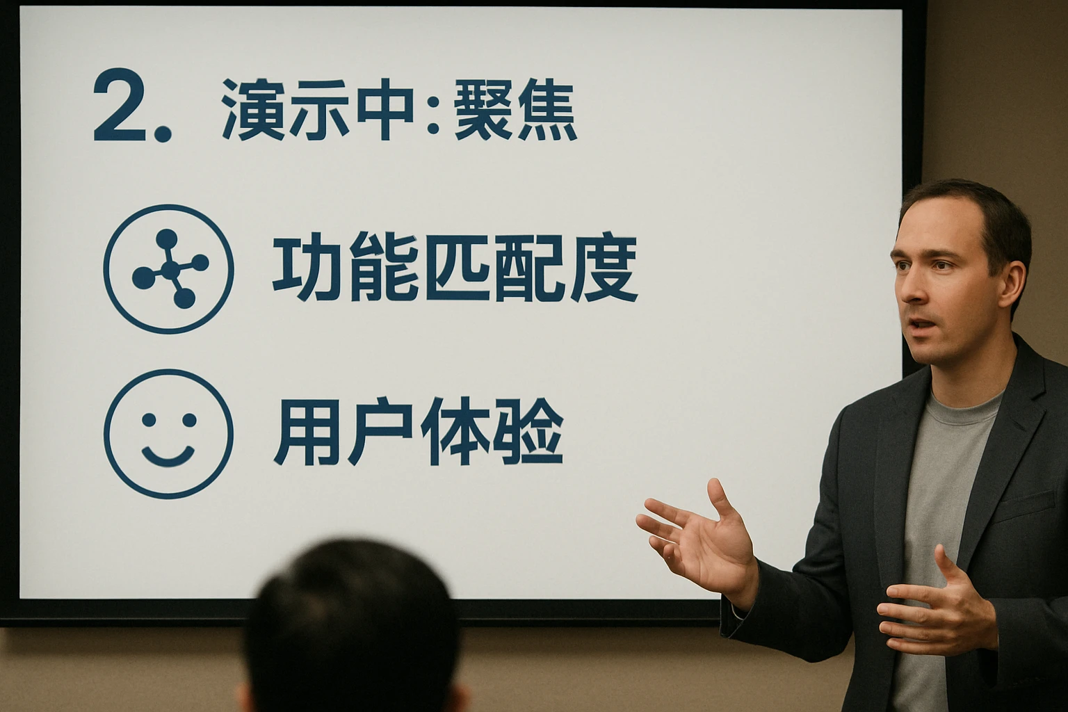 2. 演示中：聚焦“功能匹配度”与“用户体验”