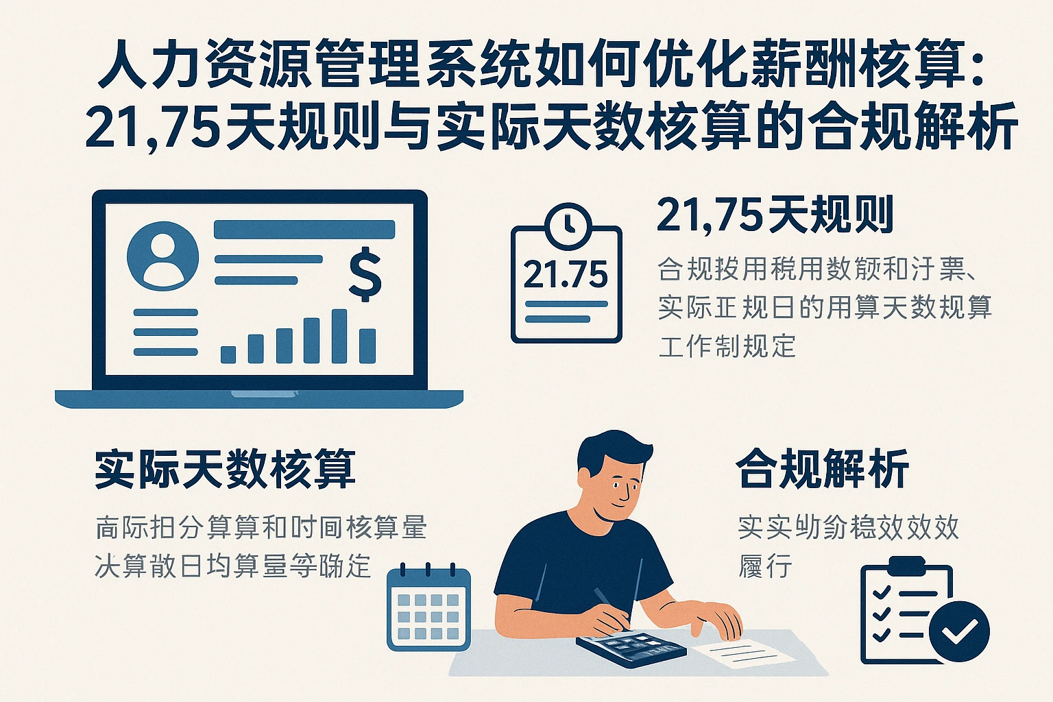 人力资源管理系统如何优化薪酬核算：21.75天规则与实际天数核算的合规解析