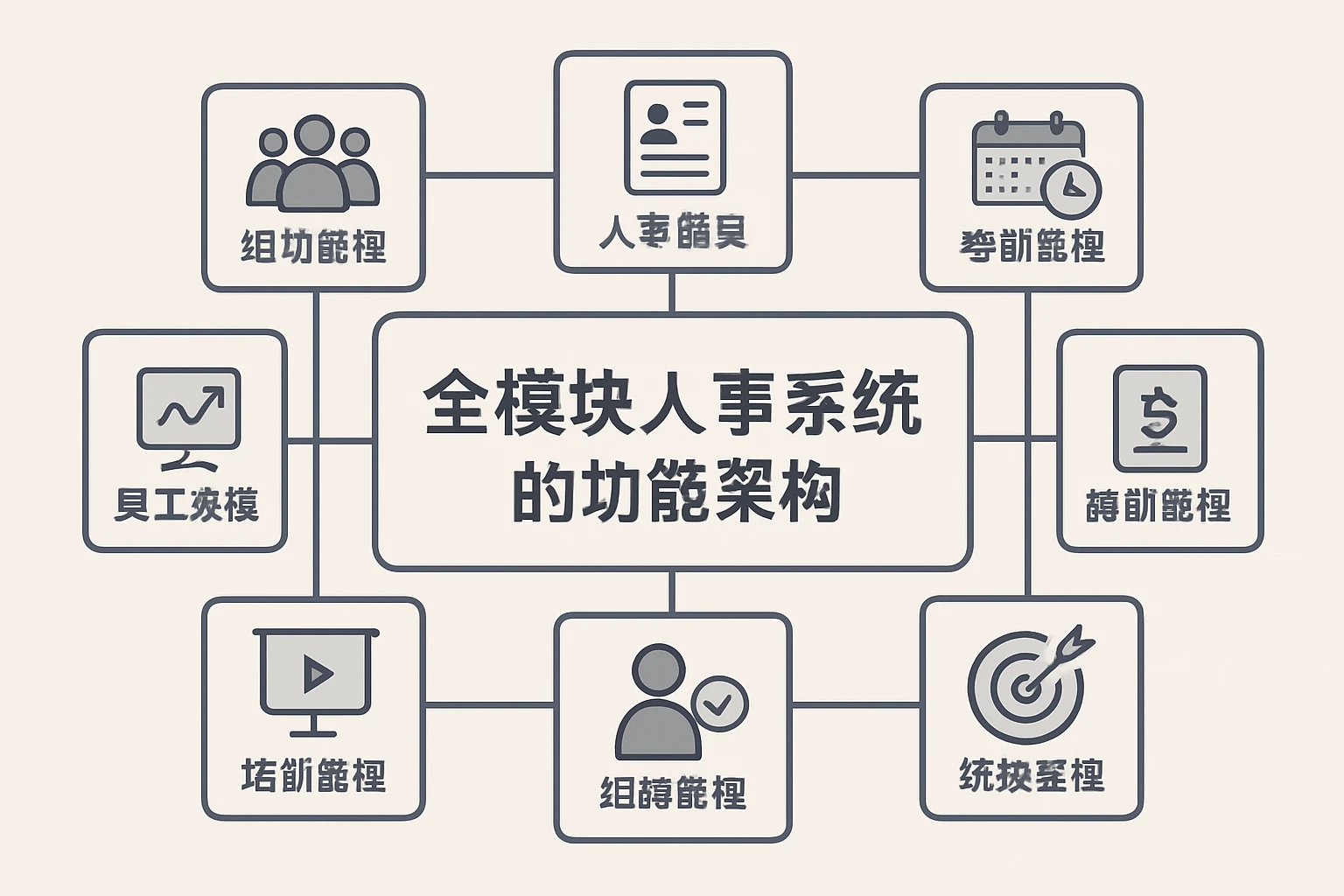 全模块人事系统的功能架构