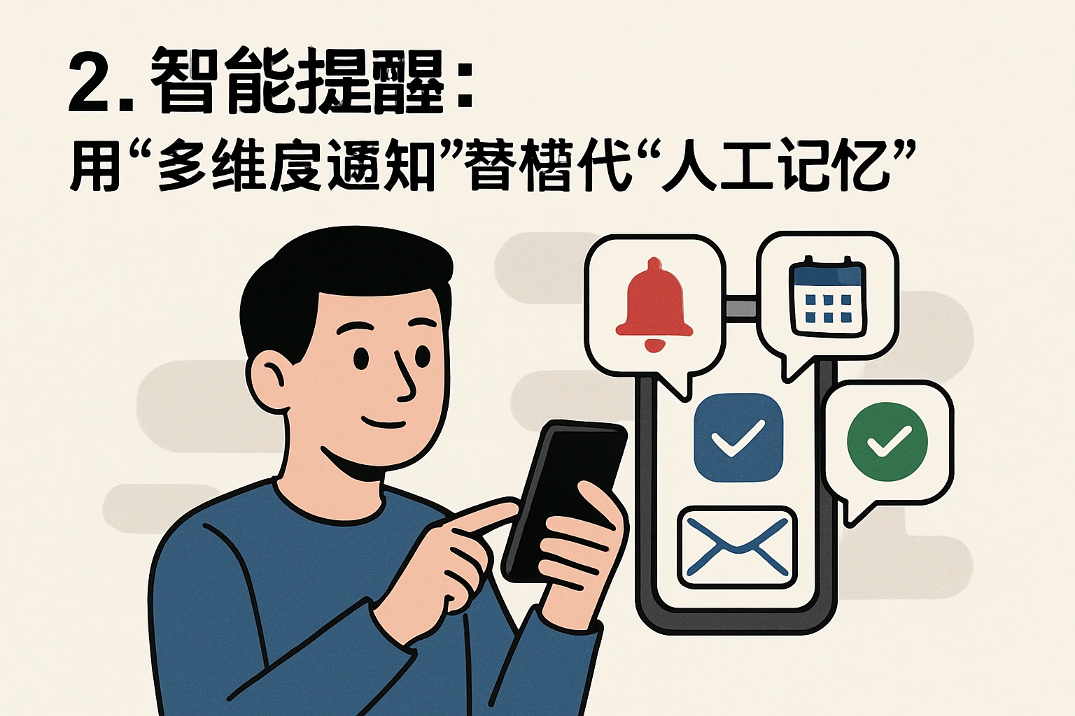 2. 智能提醒：用“多维度通知”替代“人工记忆”