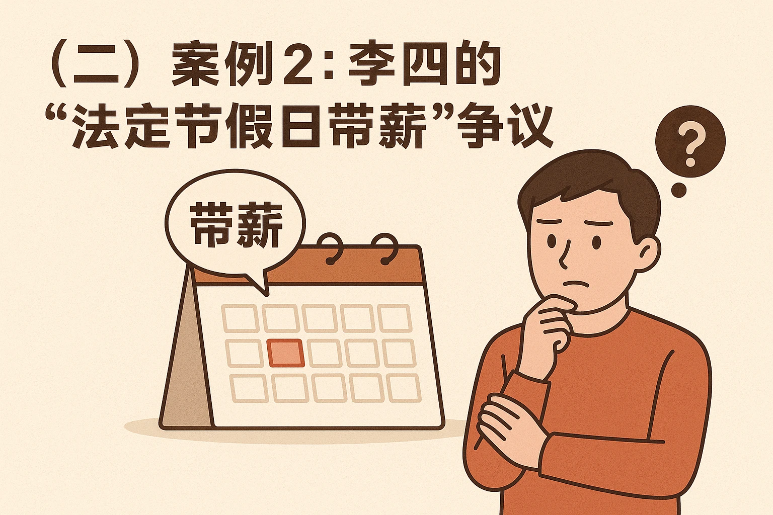 （二）案例2：李四的“法定节假日带薪”争议