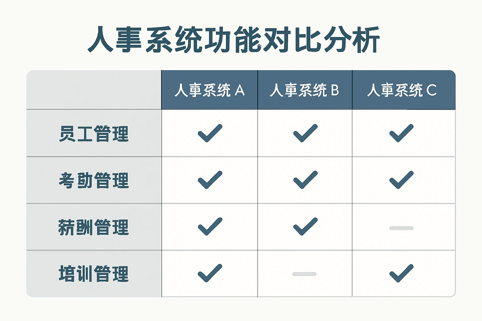 人事系统功能对比分析