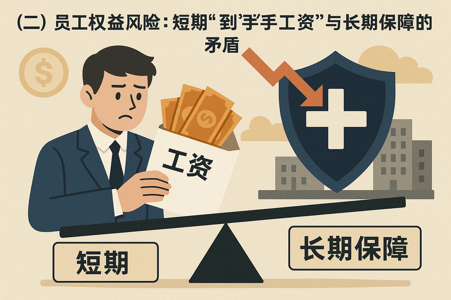 （二）员工权益风险：短期“到手工资”与长期保障的矛盾