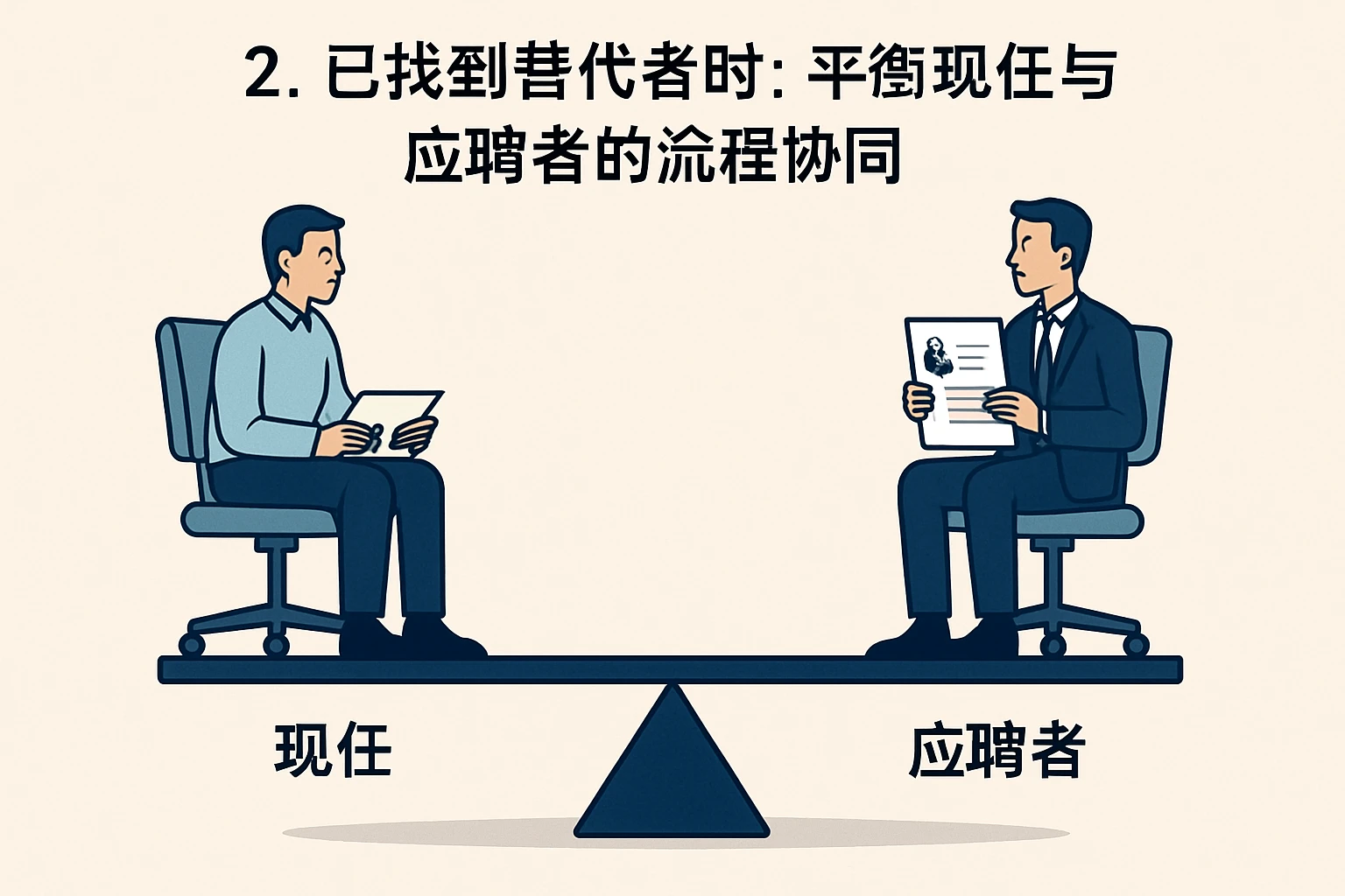 2. 已找到替代者时:平衡现任与应聘者的流程协同