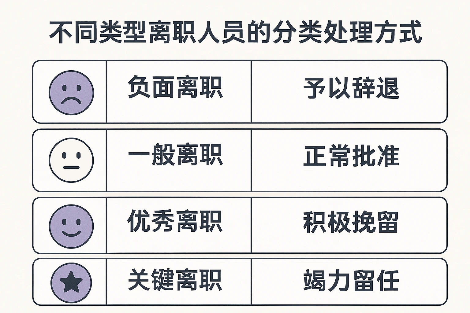 不同类型离职人员的分类处理方式