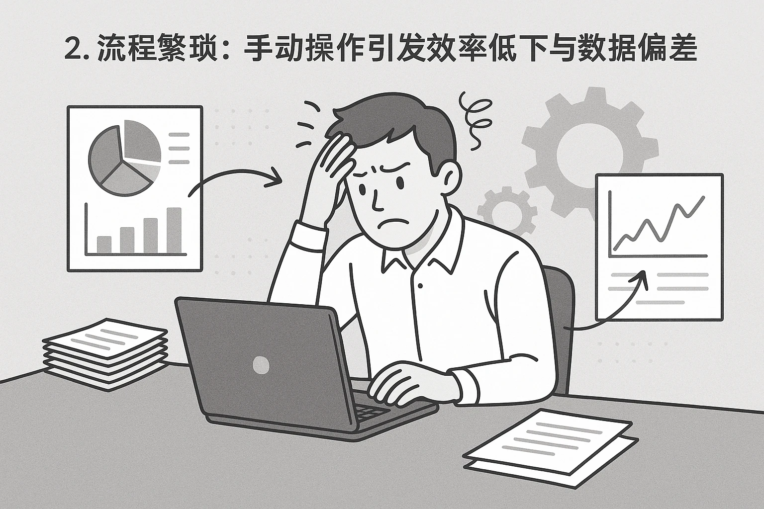 2. 流程繁琐：手动操作引发效率低下与数据偏差