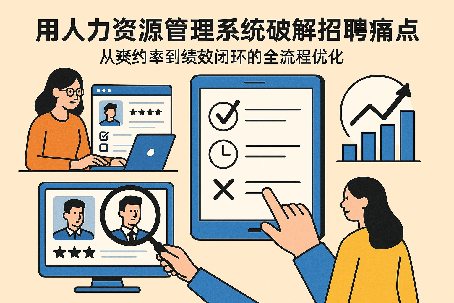 用人力资源管理系统破解招聘痛点:从爽约率到绩效闭环的全流程优化