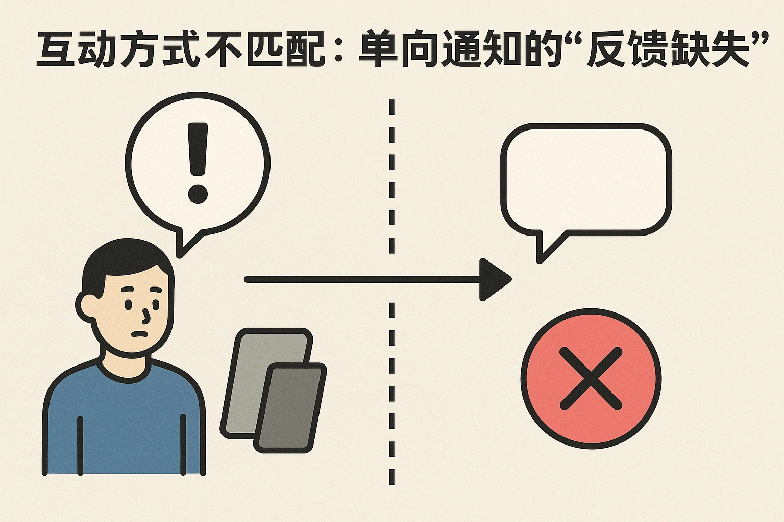2. 互动方式不匹配：单向通知的“反馈缺失”