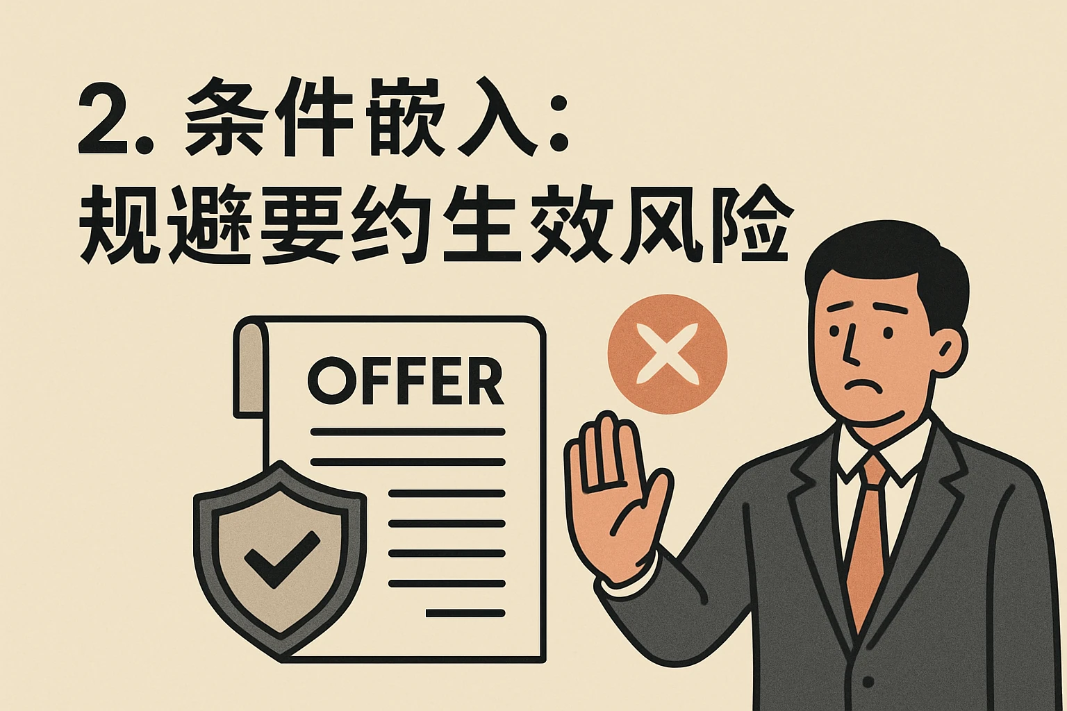 2. 条件嵌入:规避要约生效风险
