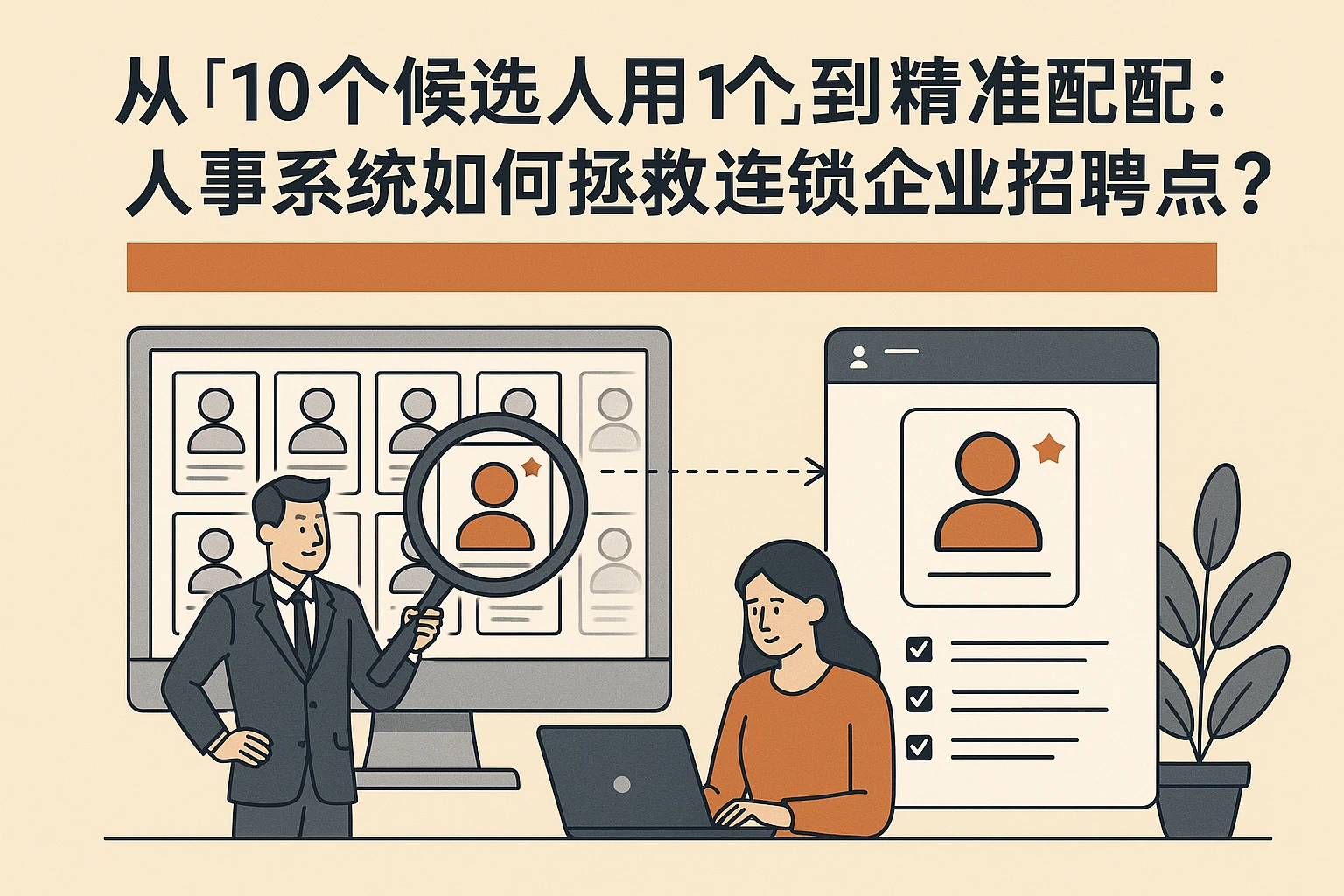 从“10个候选人留1个”到精准匹配:人事系统如何拯救连锁企业招聘痛点?