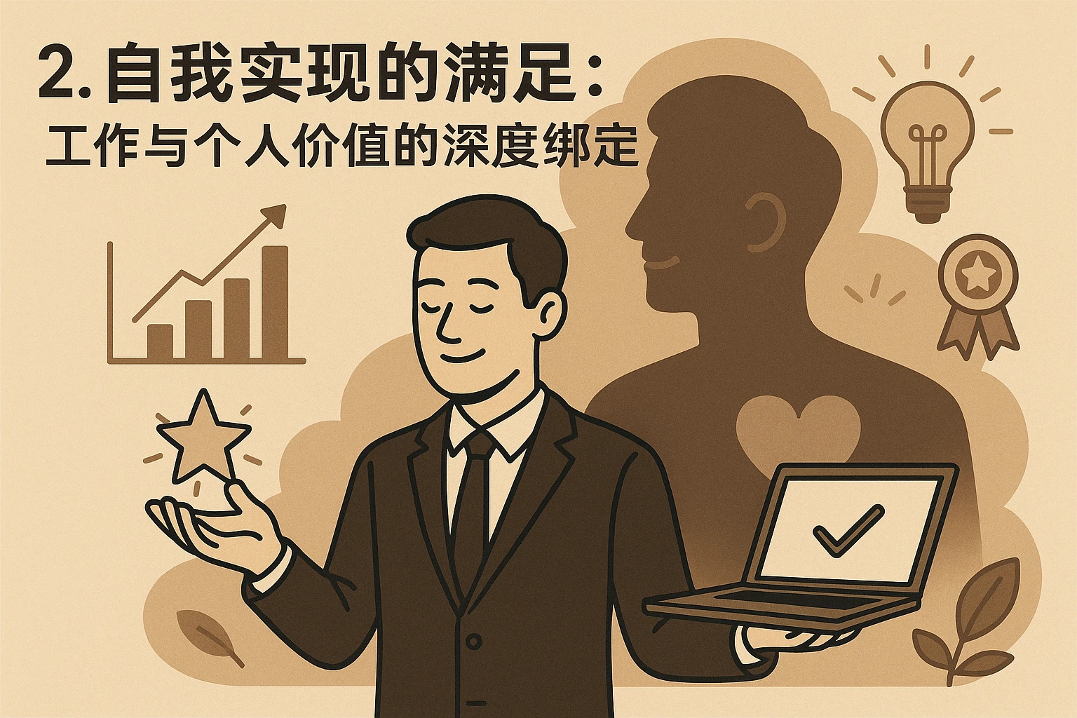 2. 自我实现的满足：工作与个人价值的深度绑定