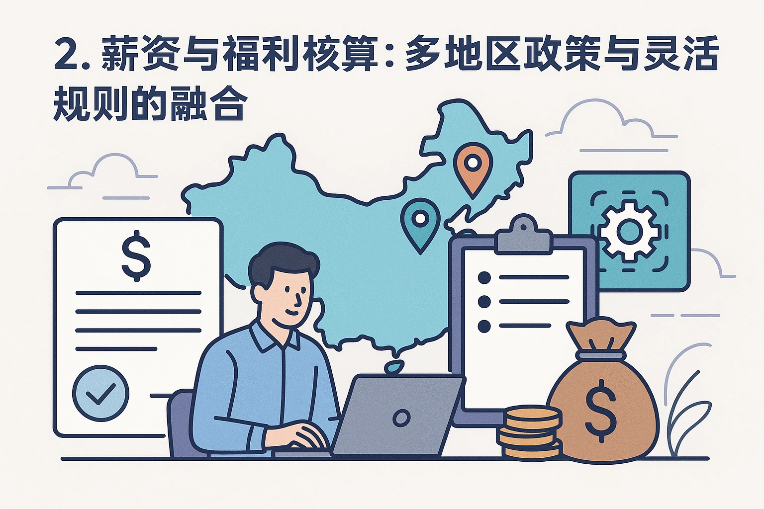 2. 薪资与福利核算:多地区政策与灵活规则的融合