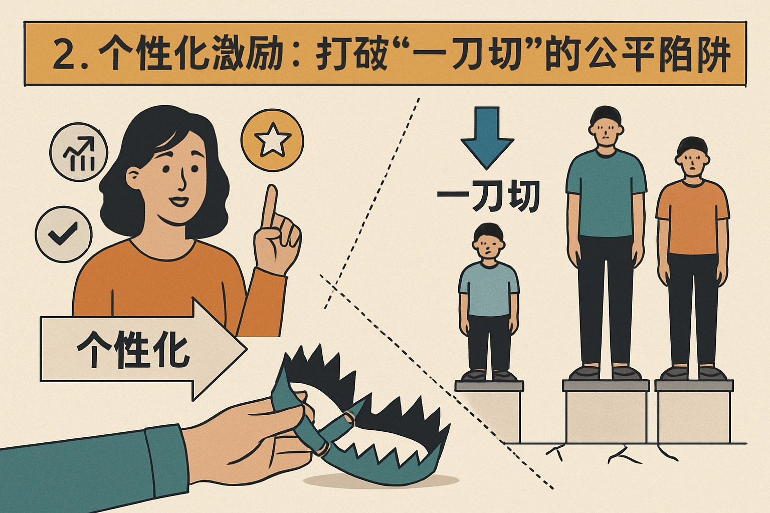 2. 个性化激励:打破“一刀切”的公平陷阱