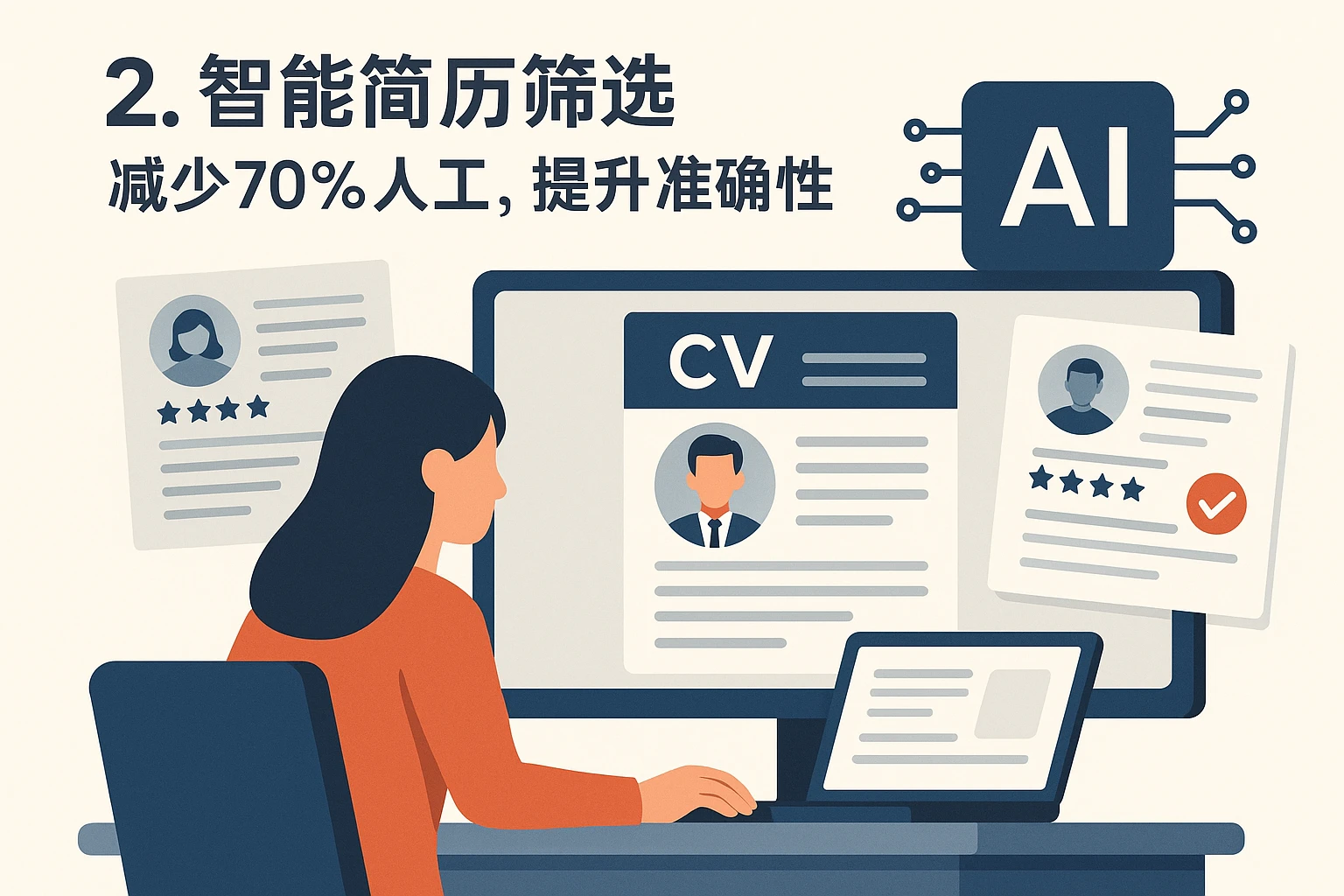 2. 智能简历筛选：减少70%人工，提升准确性