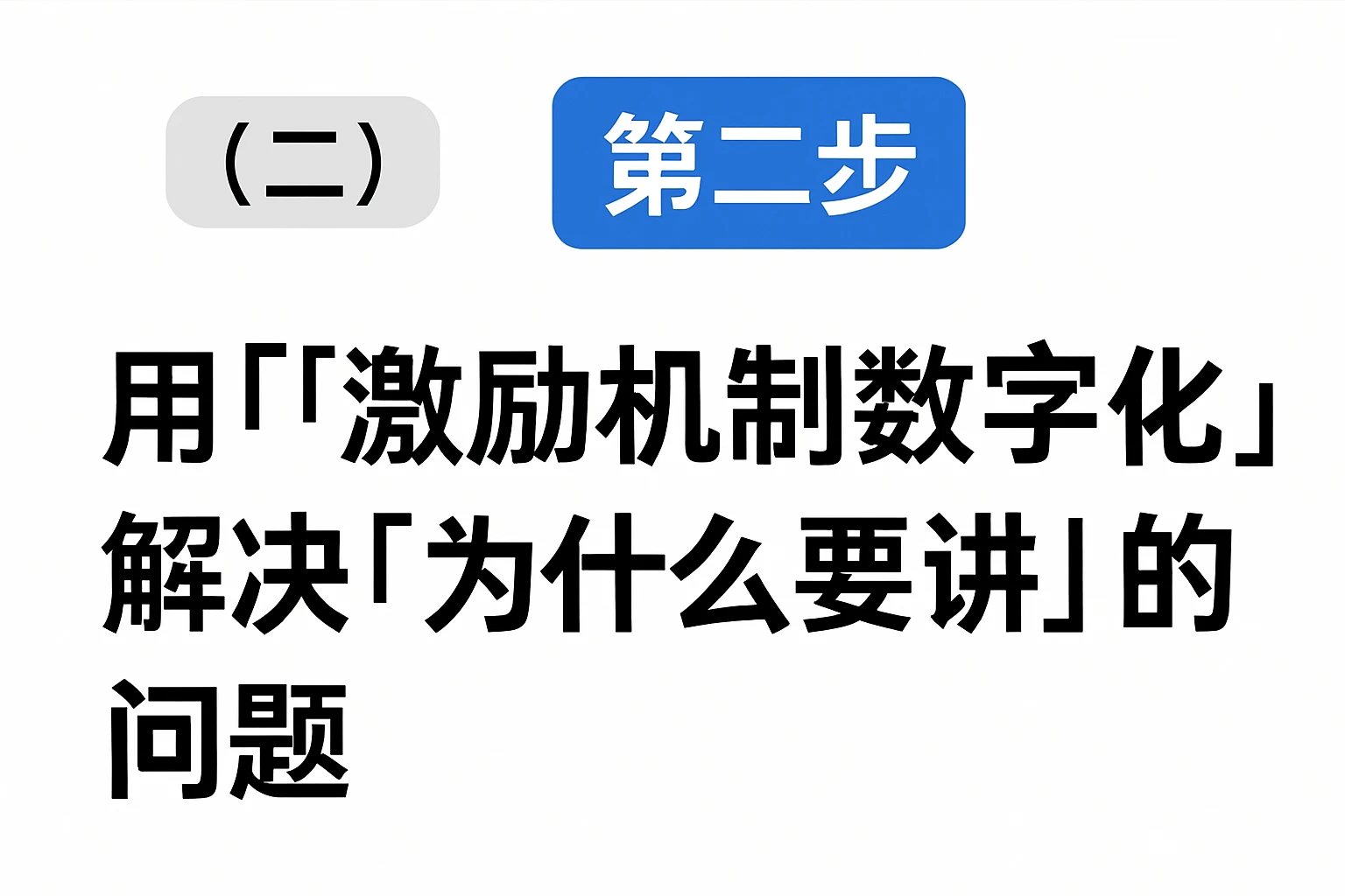 （二）第二步：用“激励机制数字化”解决“为什么要讲”的问题