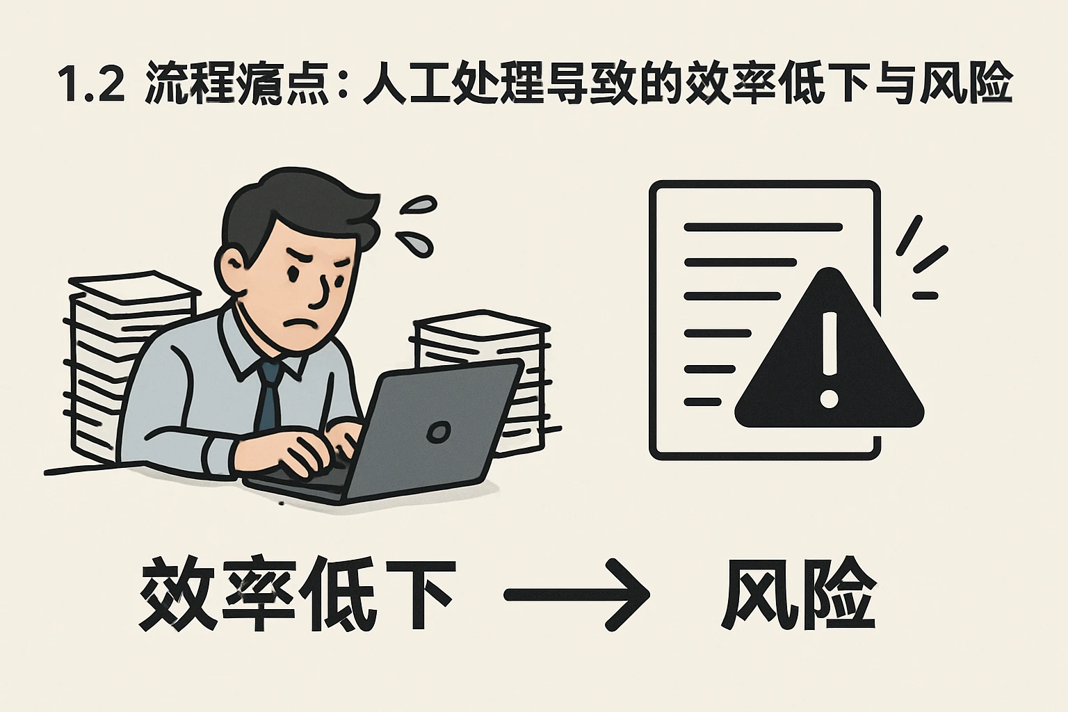 1.2 流程痛点:人工处理导致的效率低下与风险
