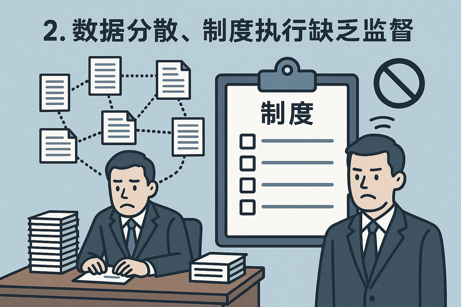 2. 数据分散,制度执行缺乏监督