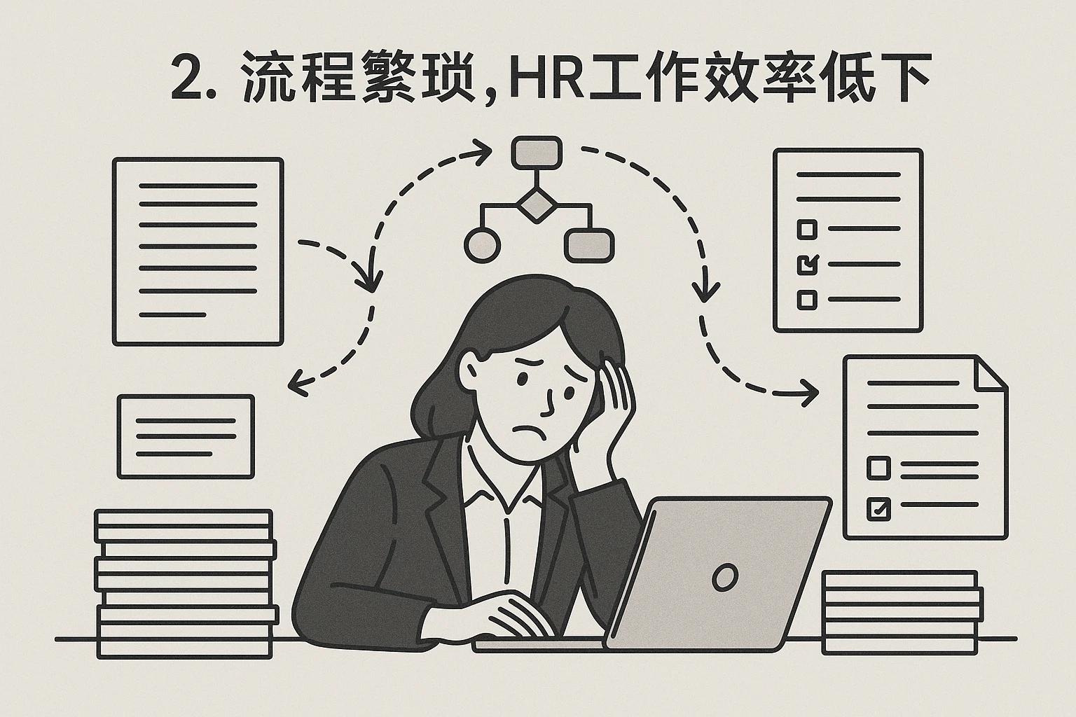 2. 流程繁琐,HR工作效率低下