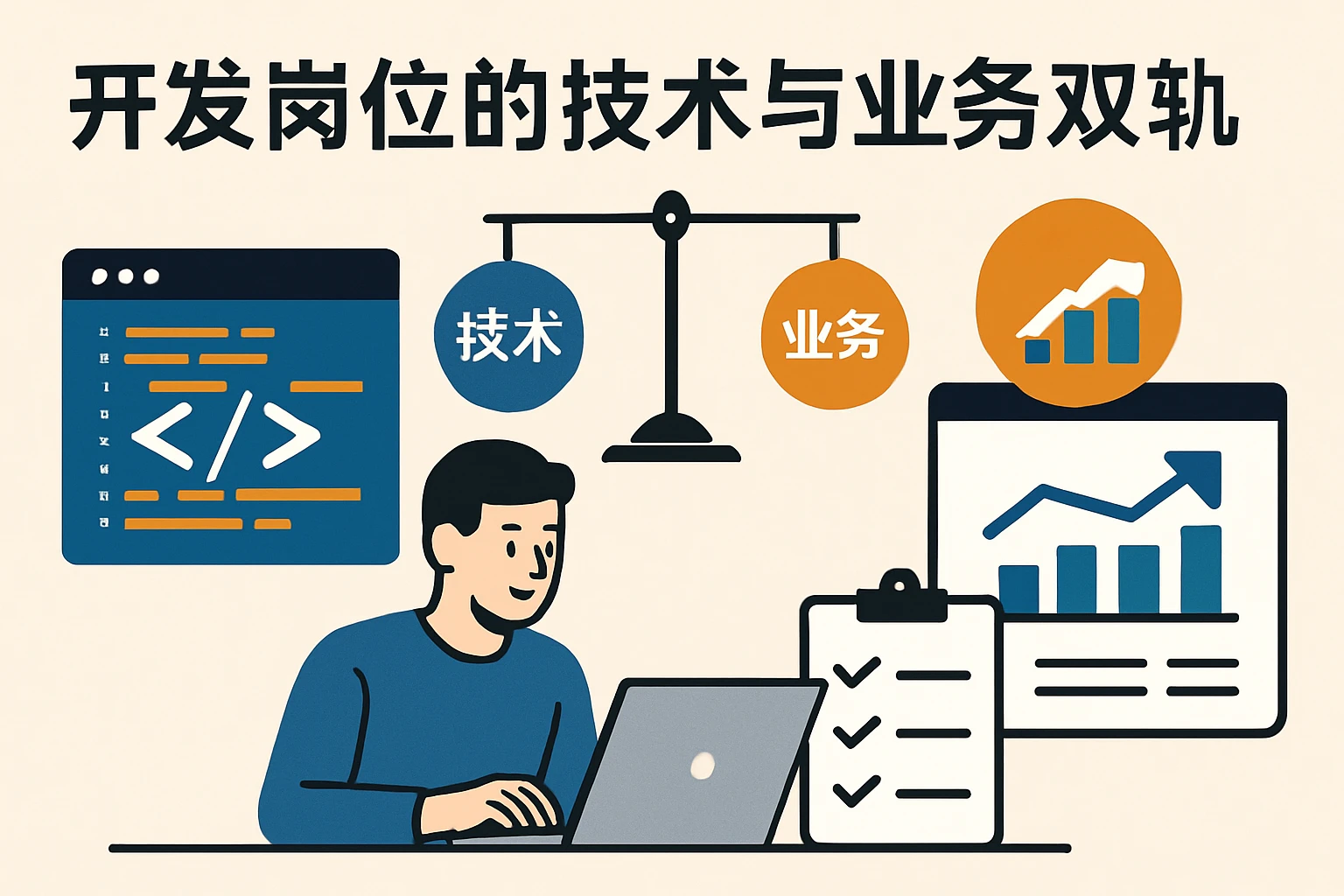 开发岗位的技术与业务双轨考核