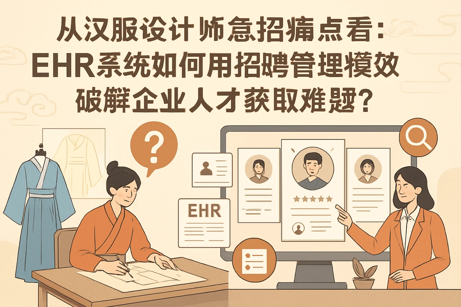 从汉服设计师急招痛点看:ehr系统如何用招聘管理模块破解企业人才获取难题?