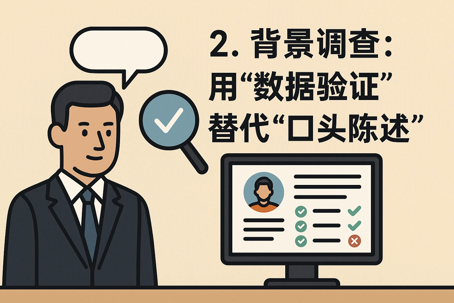 2. 背景调查：用“数据验证”替代“口头陈述”