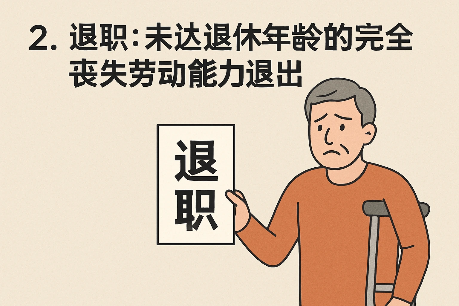 2. 退职：未达退休年龄的完全丧失劳动能力退出