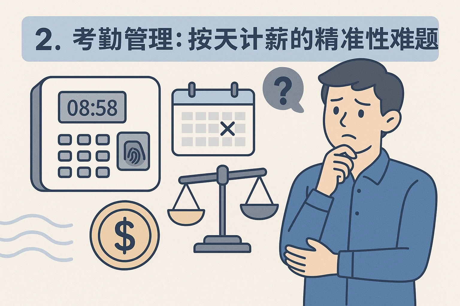 2. 考勤管理：按天计薪的精准性难题