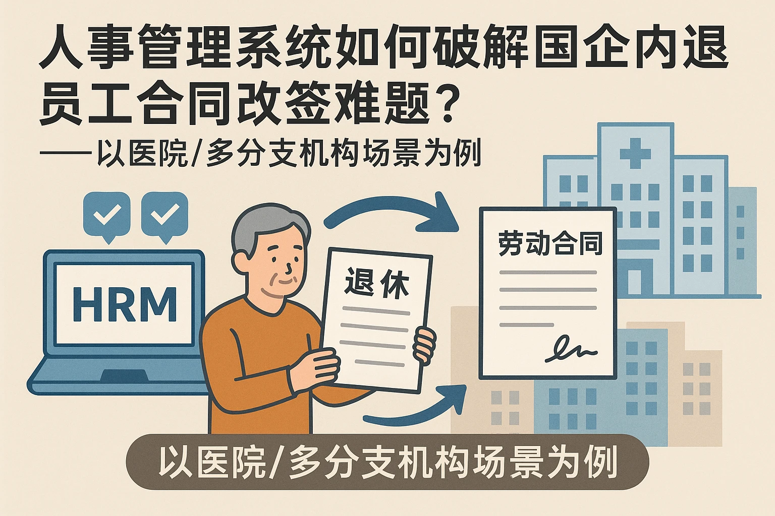 人事管理系统如何破解国企内退员工合同改签难题？——以医院/多分支机构场景为例