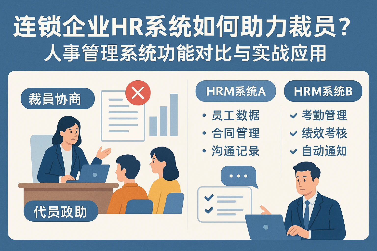 连锁企业HR系统如何助力裁员协商?人事管理系统功能对比与实战应用