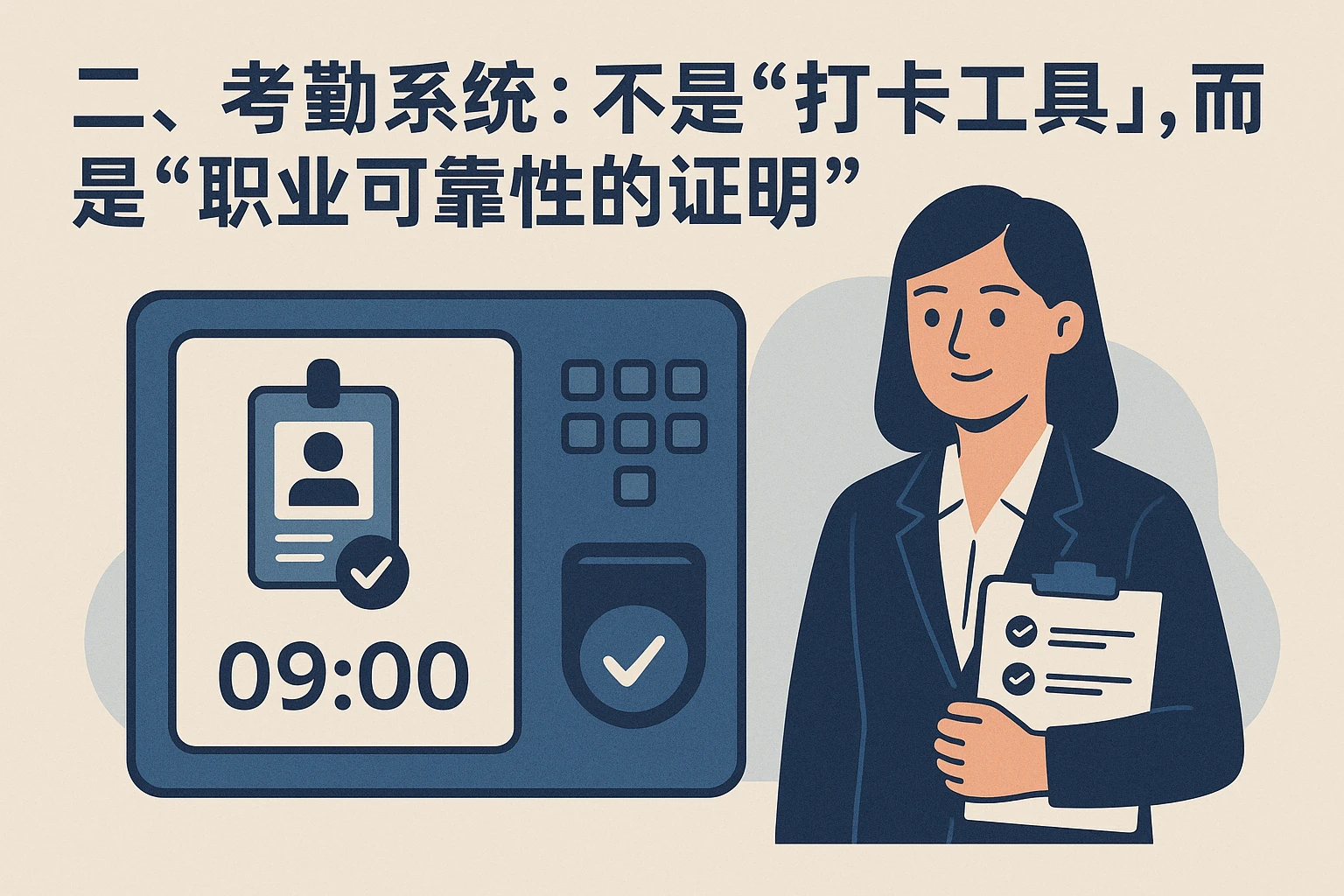 二、考勤系统:不是“打卡工具”,而是“职业可靠性的证明”