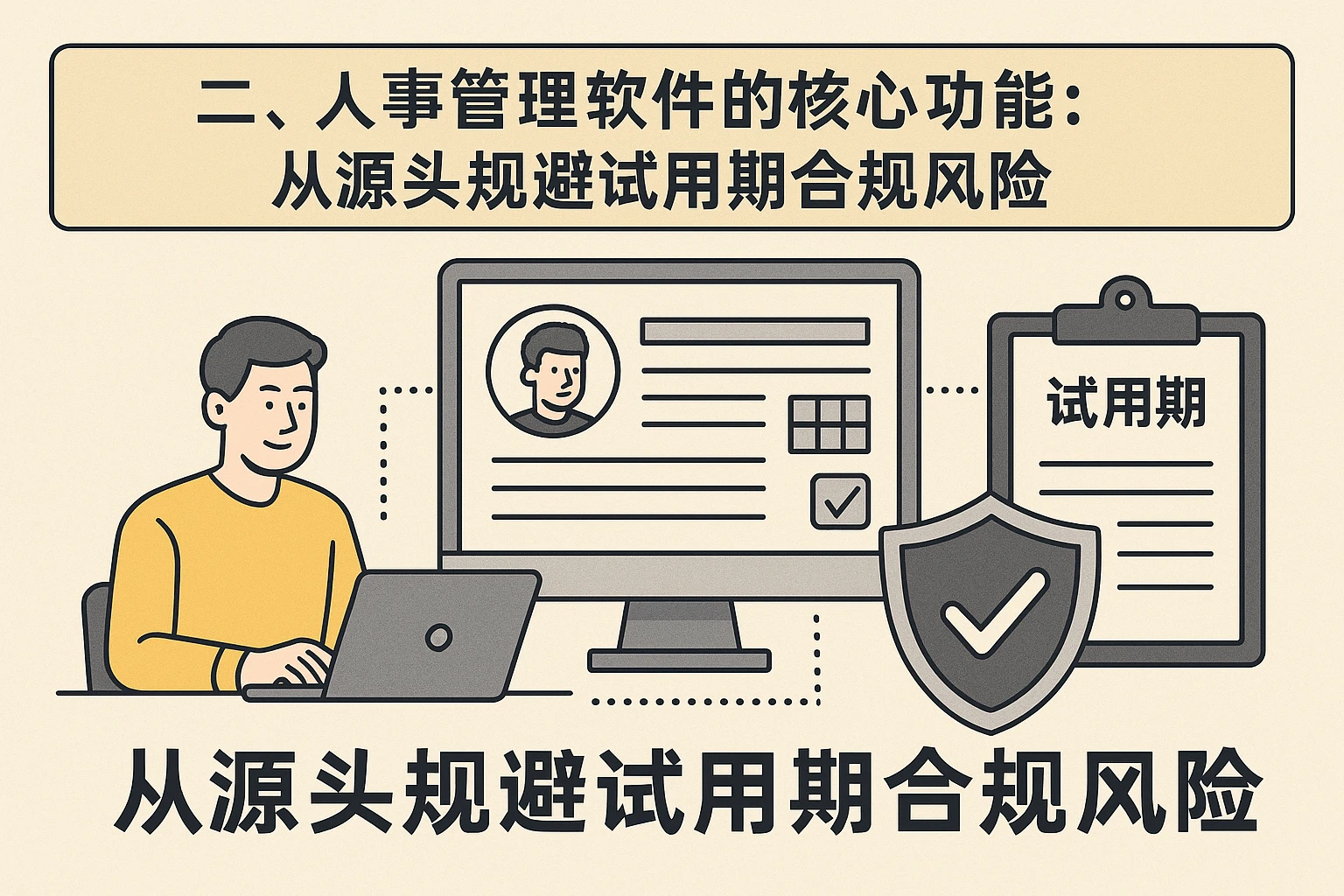 二、人事管理软件的核心功能:从源头规避试用期合规风险