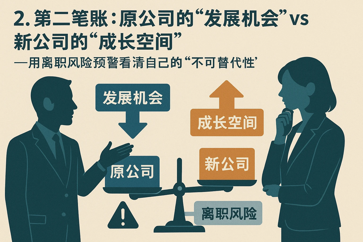 2. 第二笔账：原公司的“发展机会” vs 新公司的“成长空间”——用离职风险预警看清自己的“不可替代性”
