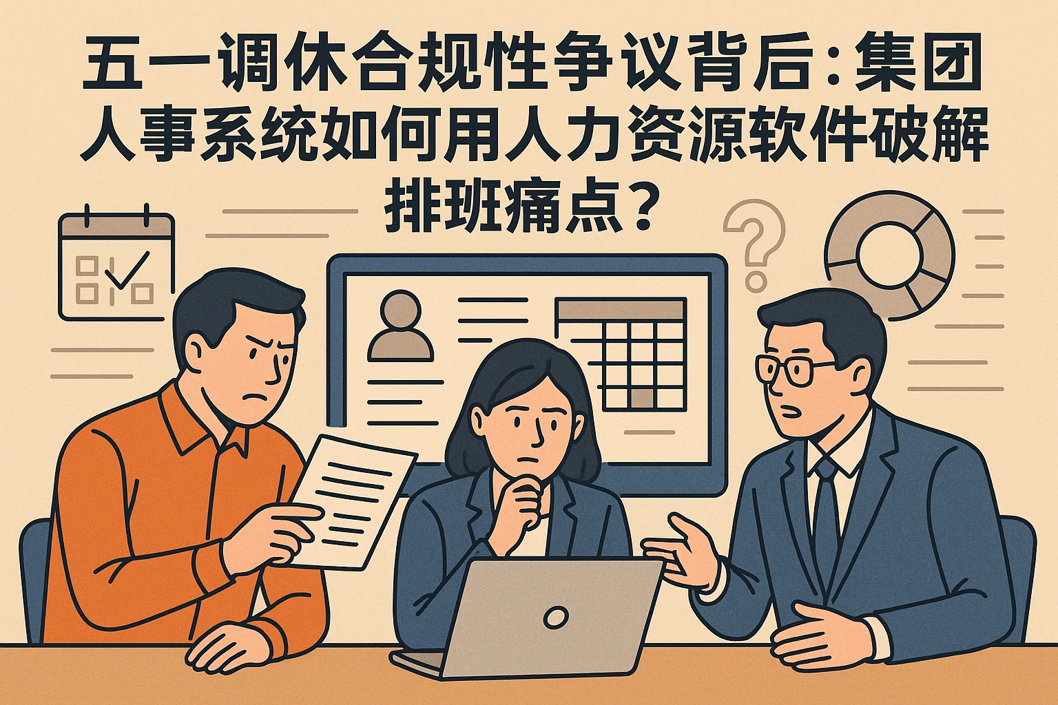 五一调休合规性争议背后:集团人事系统如何用人力资源软件破解排班痛点?