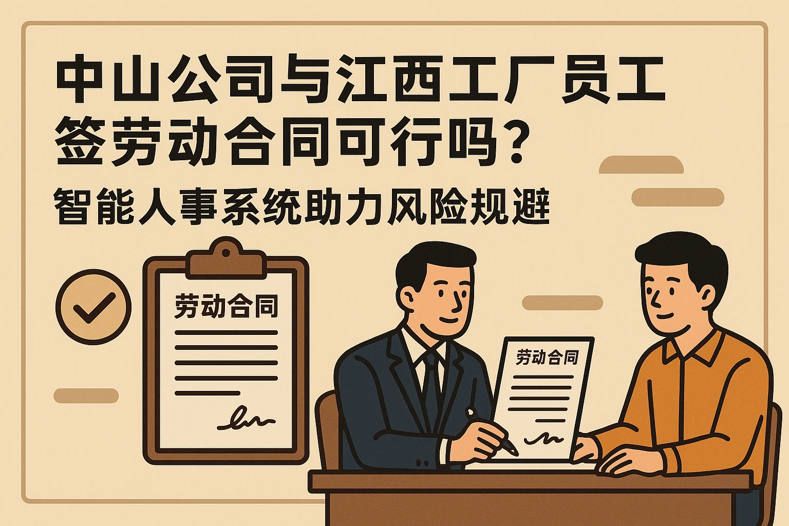 中山公司与江西工厂员工签劳动合同可行吗？智能人事系统助力风险规避