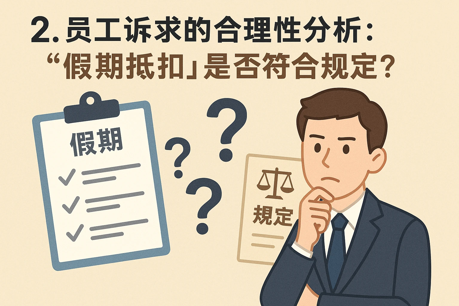 2. 员工诉求的合理性分析:“假期抵扣”是否符合规定?
