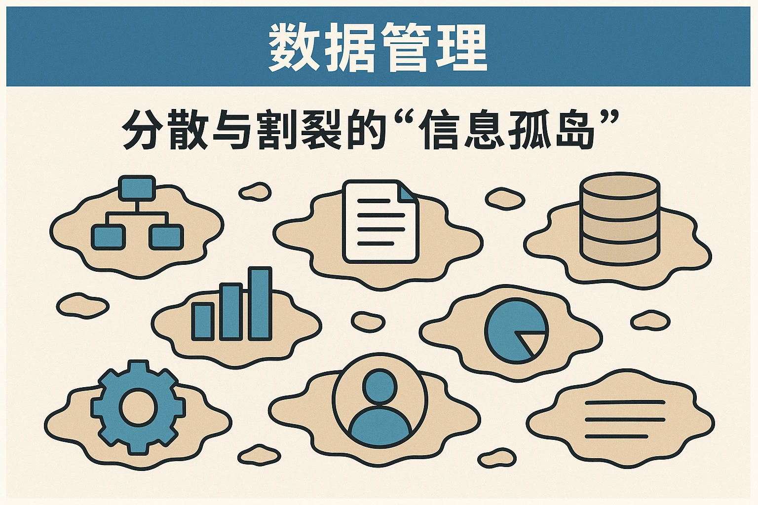 2. 数据管理：分散与割裂的“信息孤岛”