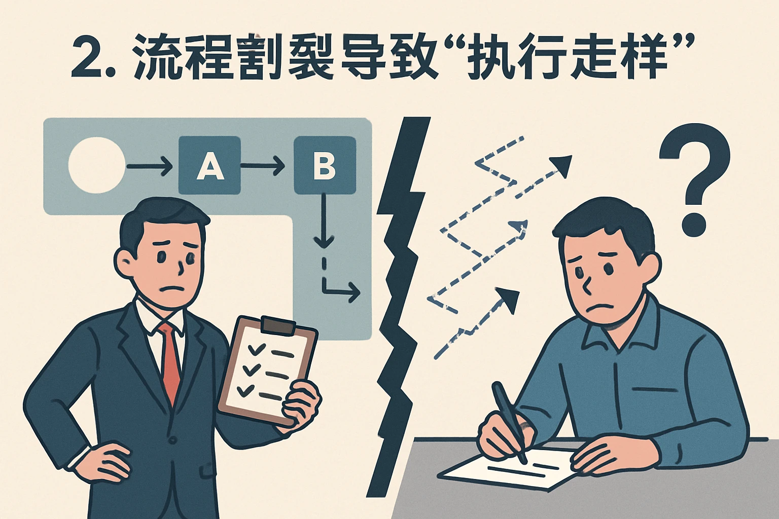 2. 流程割裂导致“执行走样”