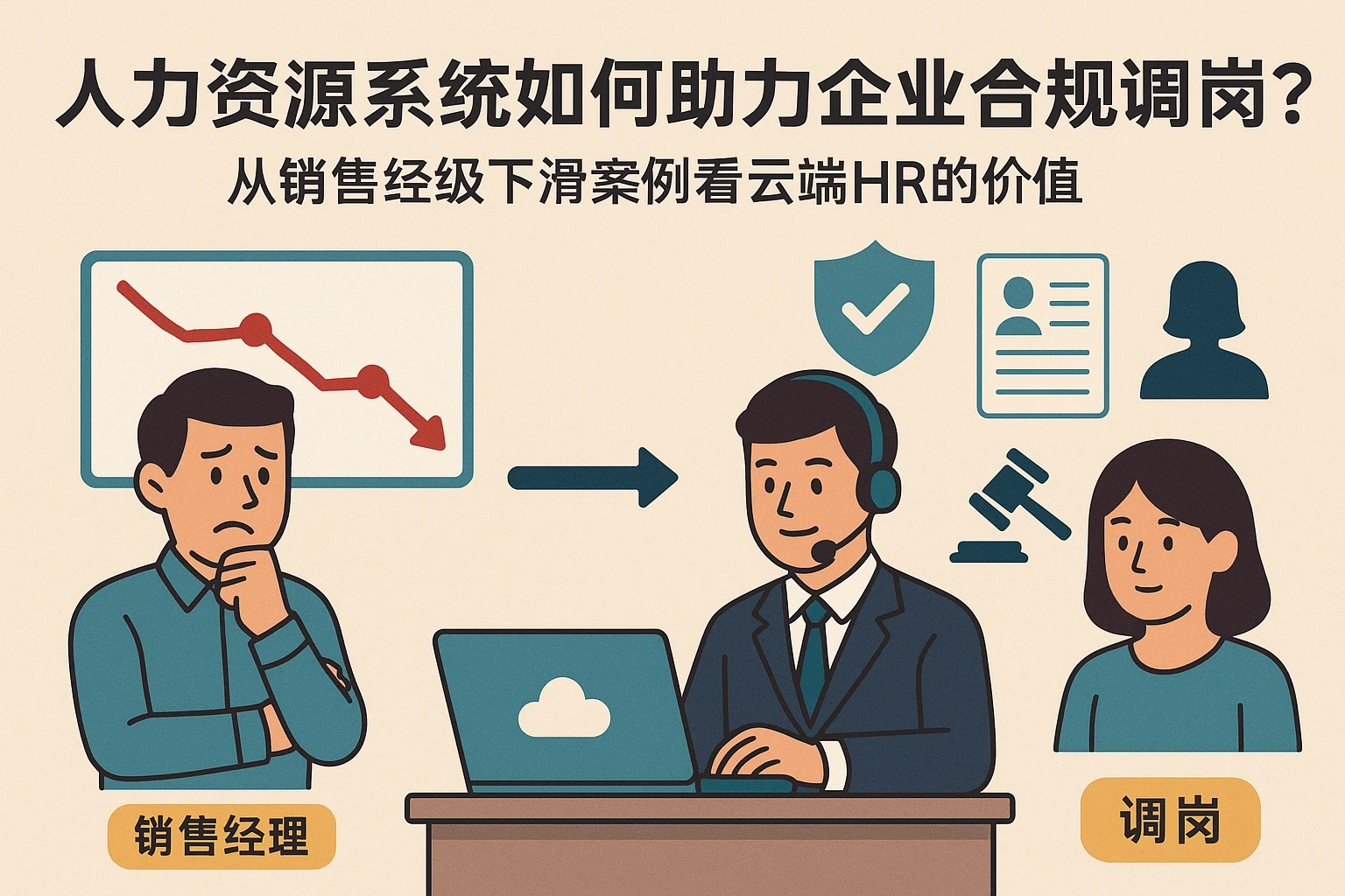 人力资源系统如何助力企业合规调岗?从销售经理业绩下滑案例看云端HR的价值