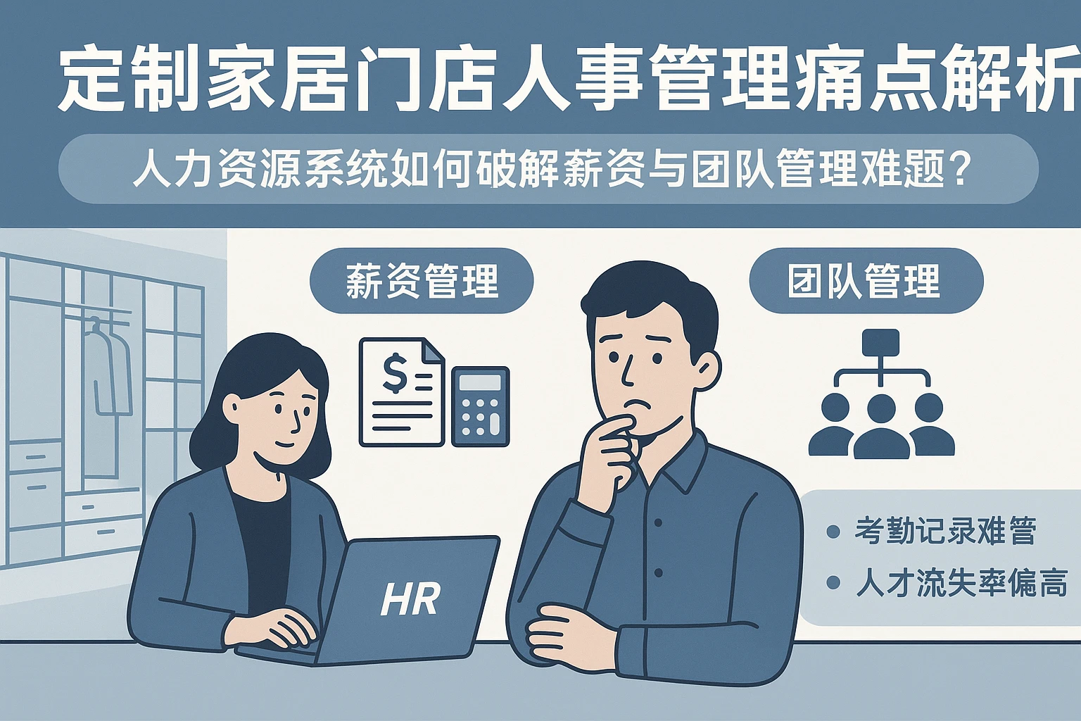 定制家居门店人事管理痛点解析:人力资源系统如何破解薪资与团队管理难题?