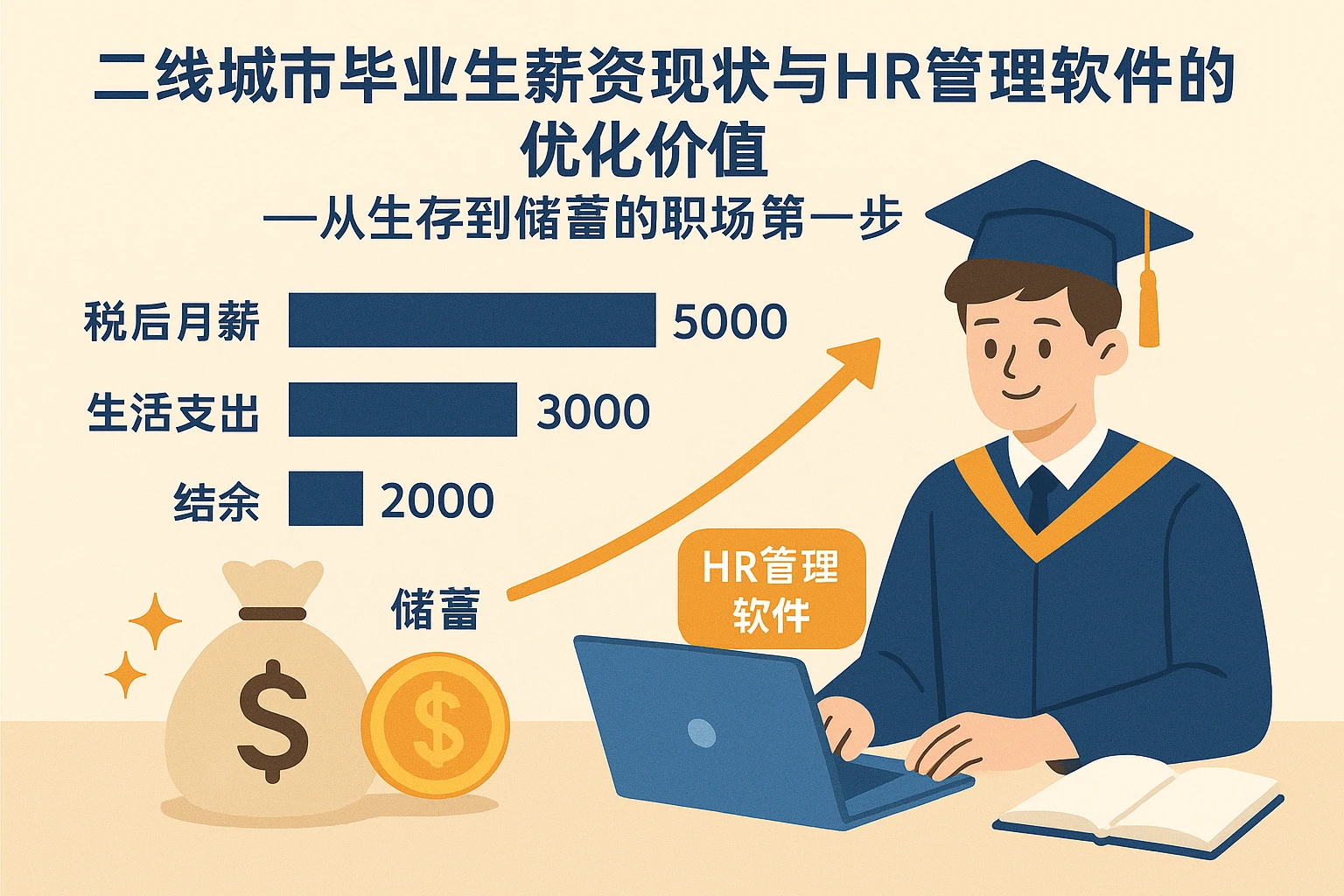 二线城市毕业生薪资现状与HR管理软件的优化价值——从生存到储蓄的职场第一步