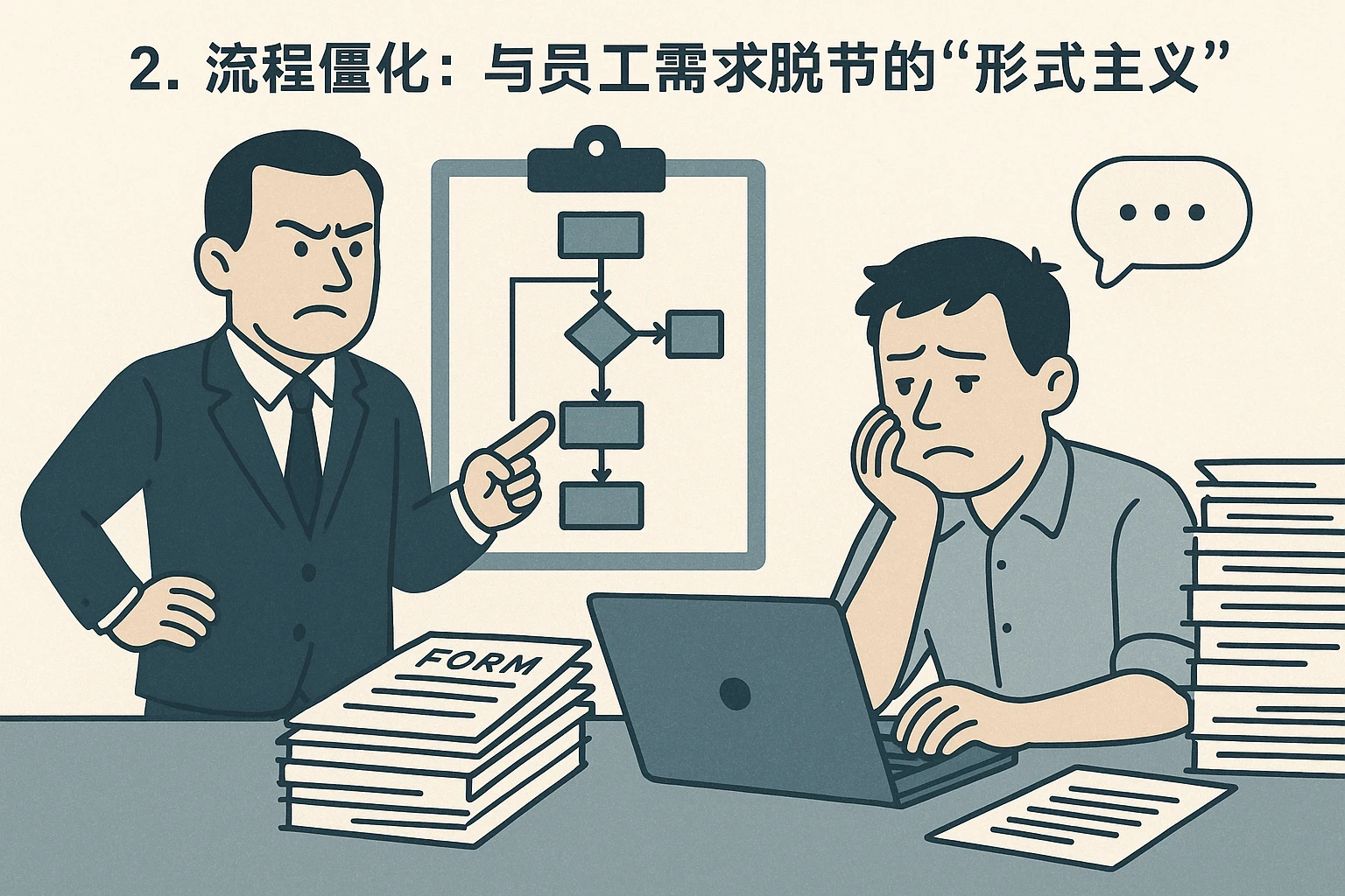 2. 流程僵化：与员工需求脱节的“形式主义”