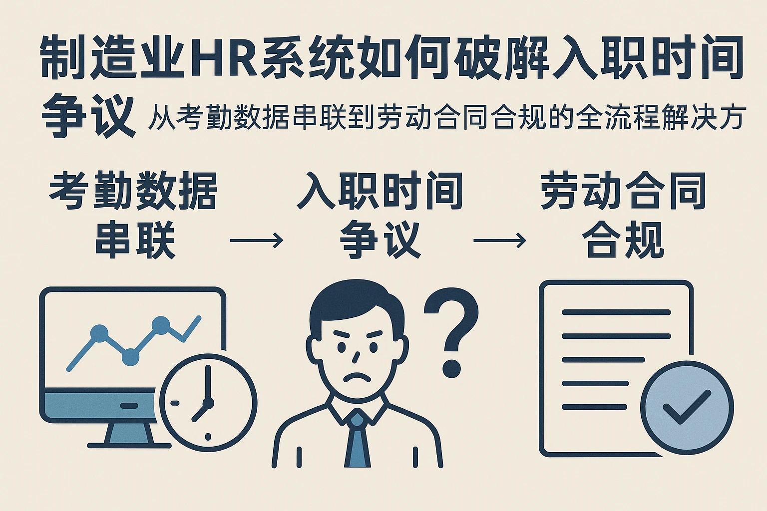 制造业HR系统如何破解入职时间争议——从考勤数据串联到劳动合同合规的全流程解决方案