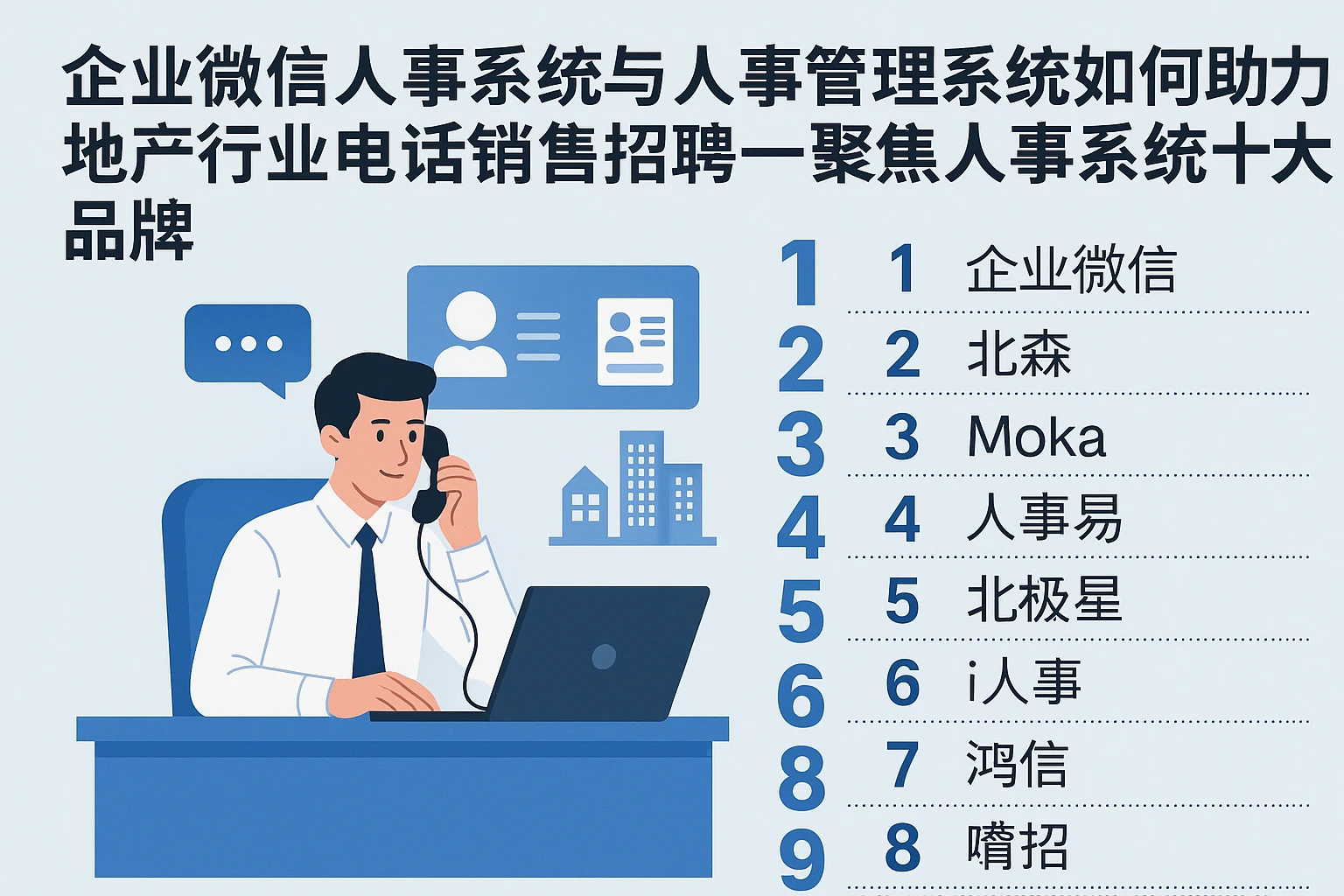 企业微信人事系统与人事管理系统如何助力地产行业电话销售招聘——聚焦人事系统十大品牌