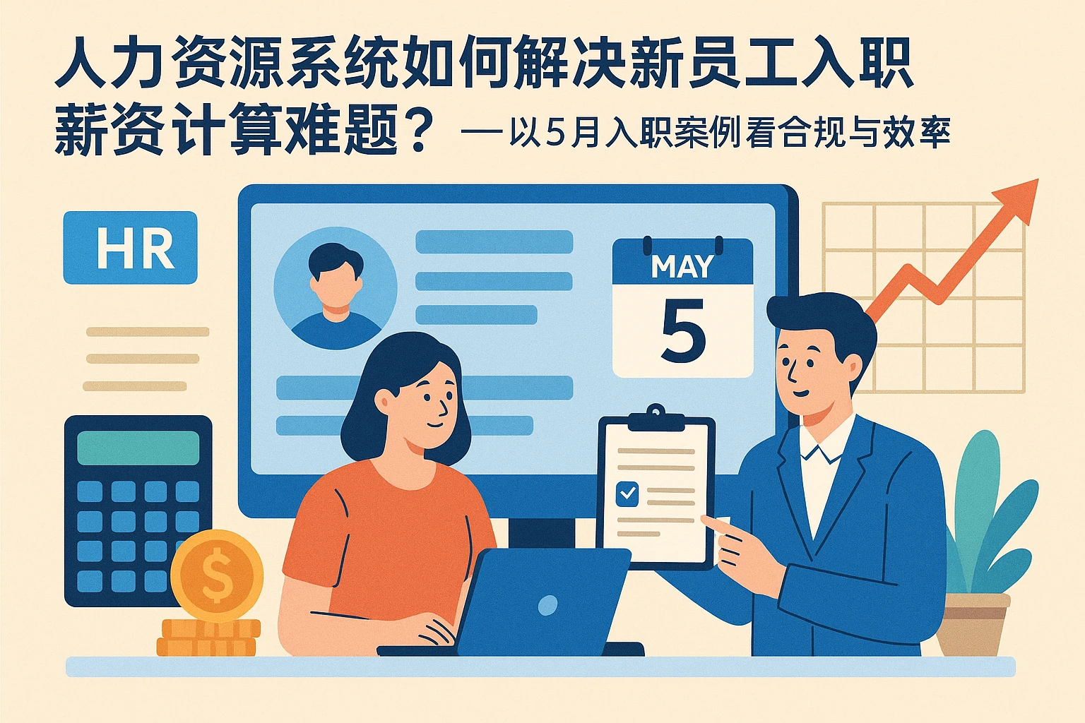 人力资源系统如何解决新员工入职薪资计算难题？——以5月入职案例看合规与效率