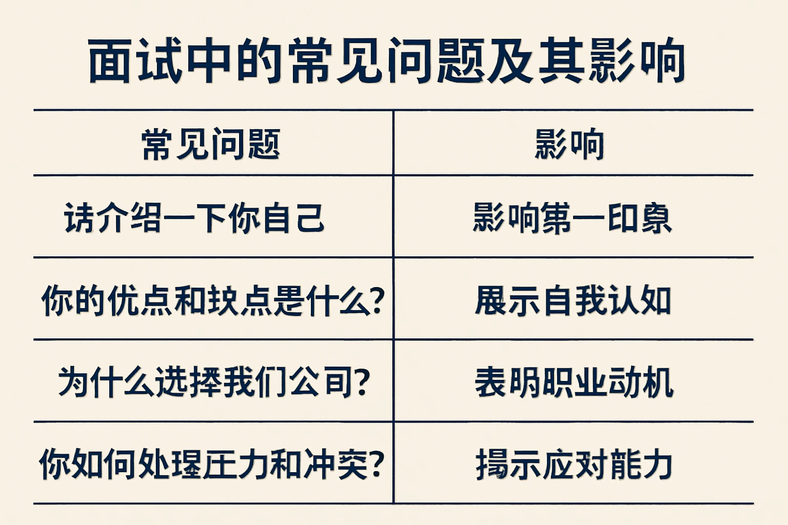 面试中的常见问题及其影响