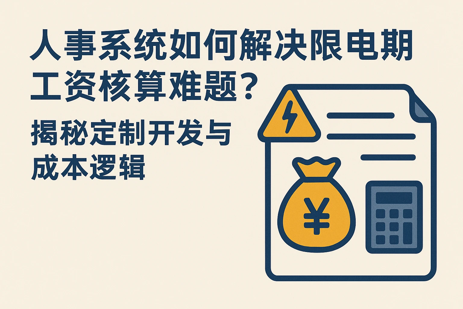 人事系统如何解决限电期工资核算难题?揭秘定制开发与成本逻辑