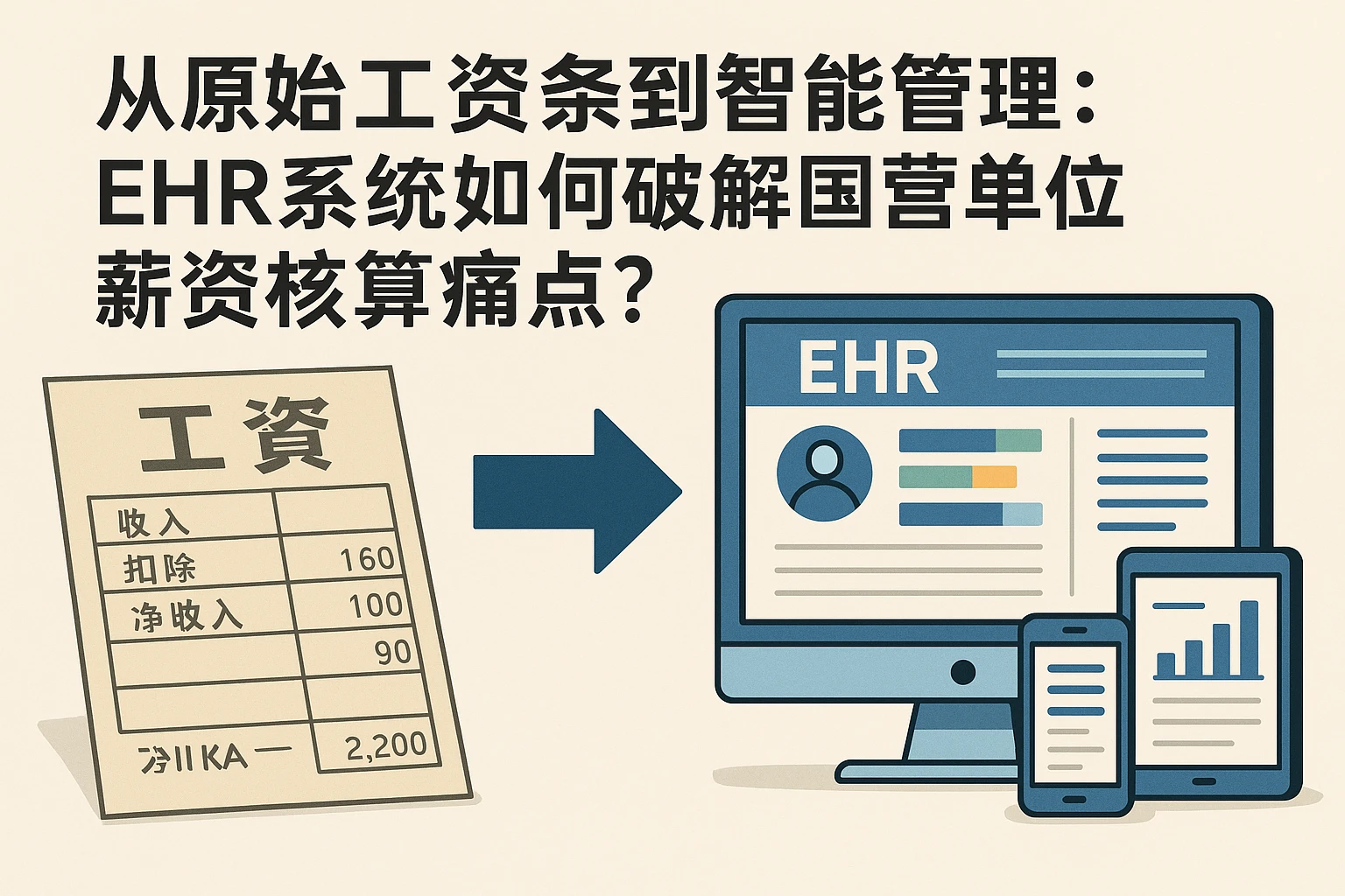 从原始工资条到智能管理:EHR系统如何破解国营单位薪资核算痛点?