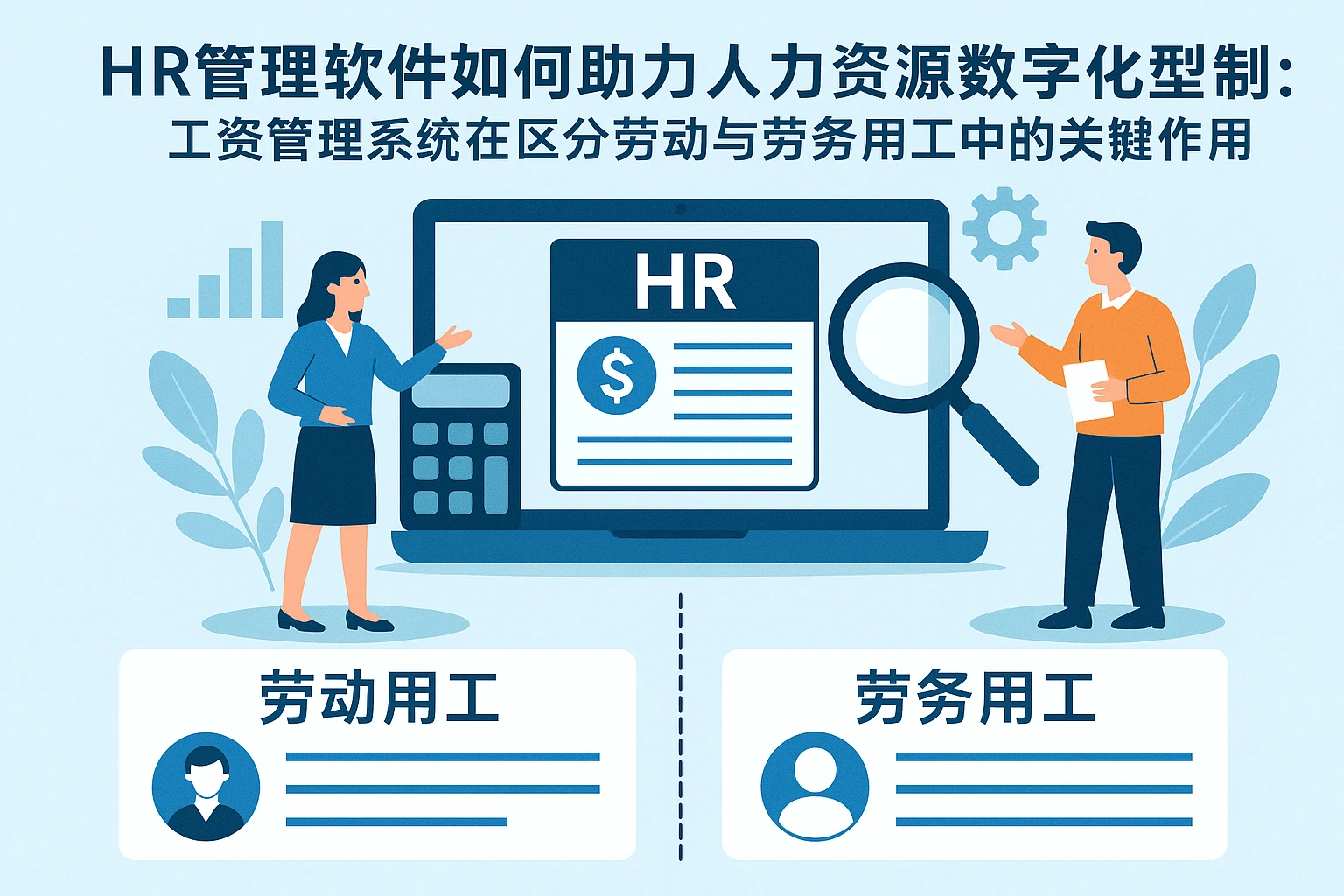 HR管理软件如何助力人力资源数字化转型:工资管理系统在区分劳动与劳务用工中的关键作用